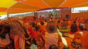 Alan making his presentation at Boom in the Liminal Village
